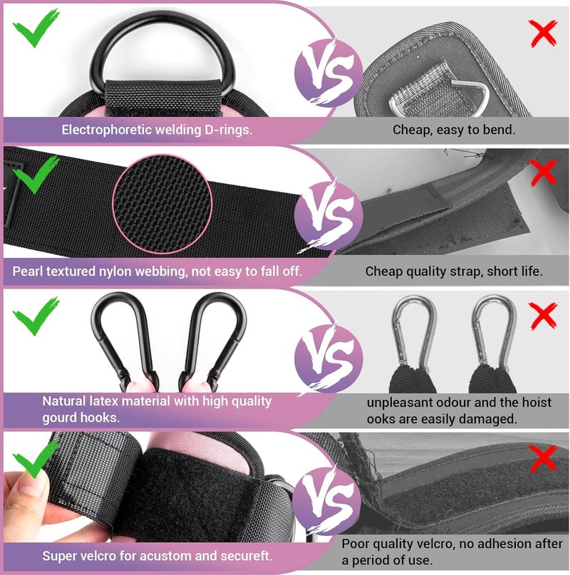COFOF Ankle Resistance Bands with Cuffs, Ankle Bands for Working Out, Kickbacks Hip, Leg Glute Exercise Equipment with Training Poster, Resistance Workout Equipment for Women - Image 3
